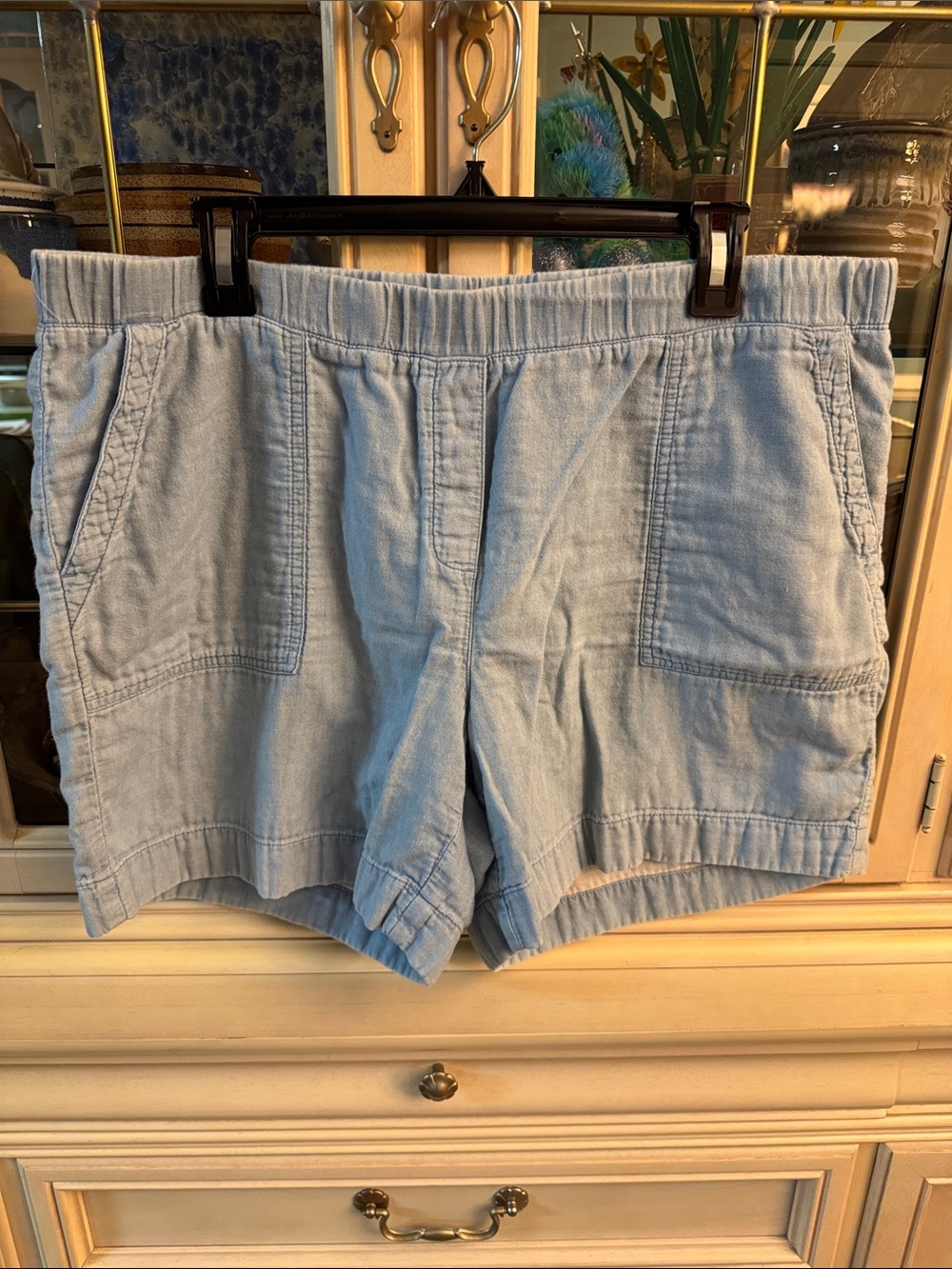 J. Jill Light Blue Cotton Double Cloth Shorts
